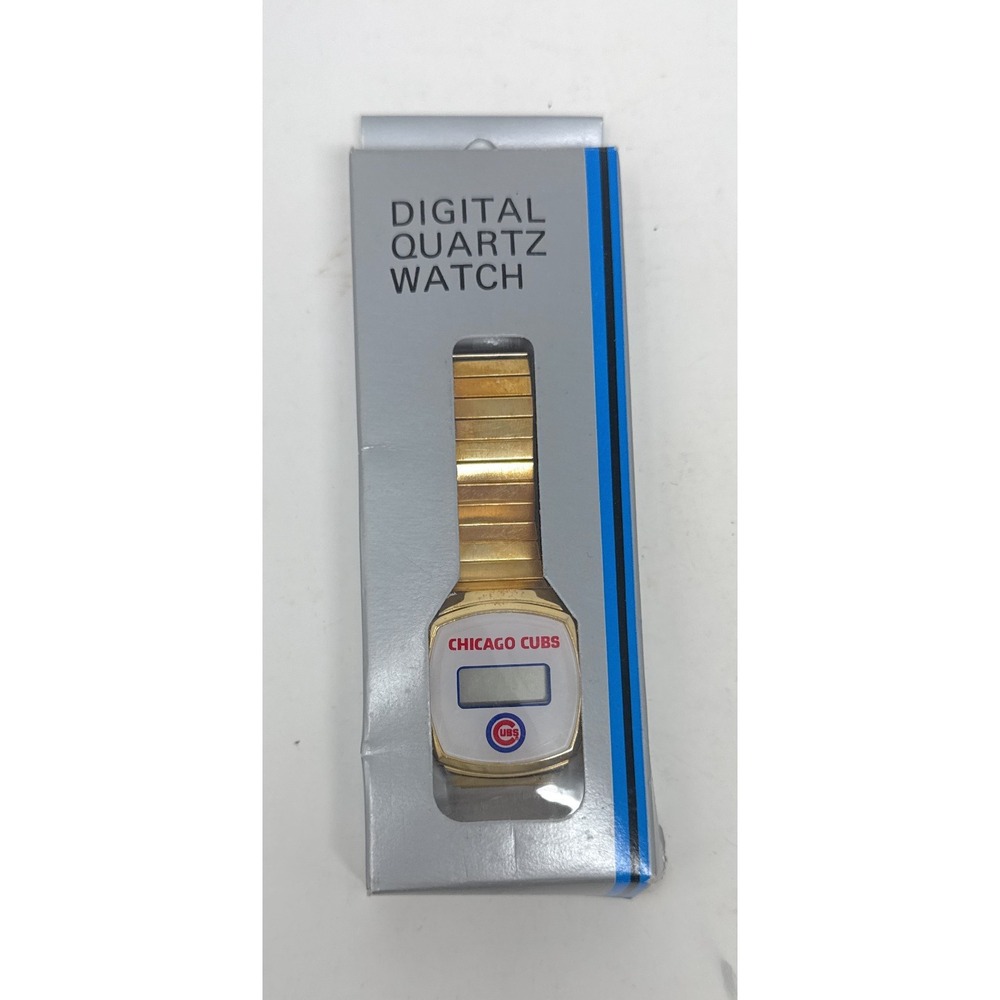 Vintage Chicago Cubs MLB Digital Quartz Mens Watch Gold Color